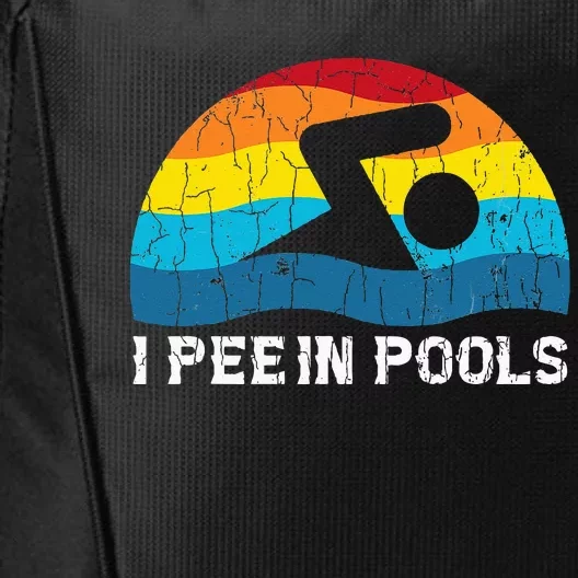 I Pee In Pools Funny Swimmer Swimming Coach Player Graphic City Backpack