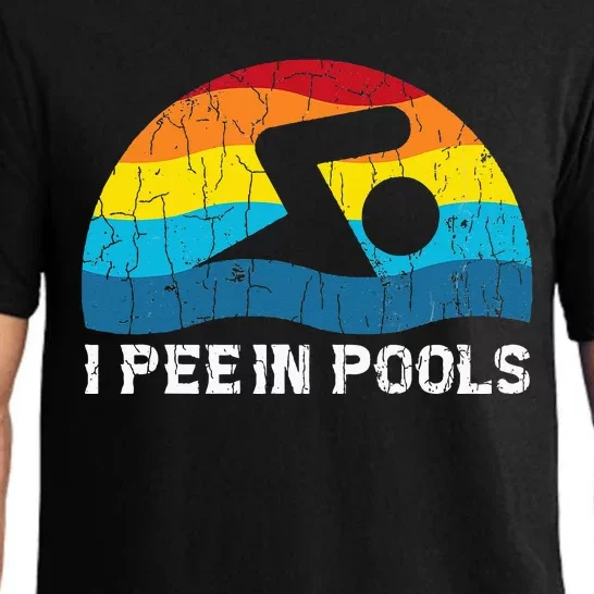 I Pee In Pools Funny Swimmer Swimming Coach Player Graphic Pajama Set