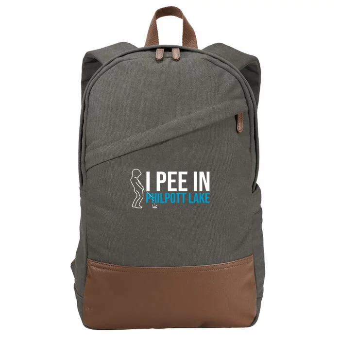 I Pee In The Philpott Lake Funny Camping Humor Camper Gift Cotton Canvas Backpack