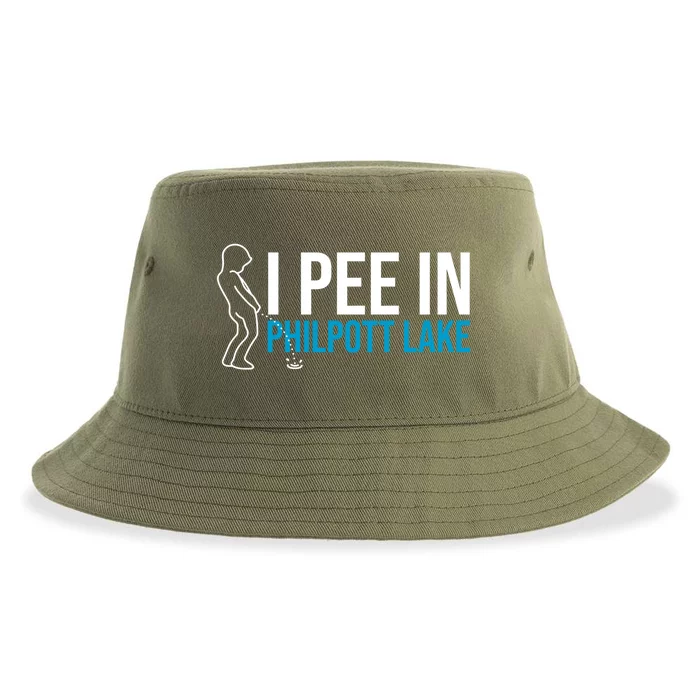 I Pee In The Philpott Lake Funny Camping Humor Camper Gift Sustainable Bucket Hat