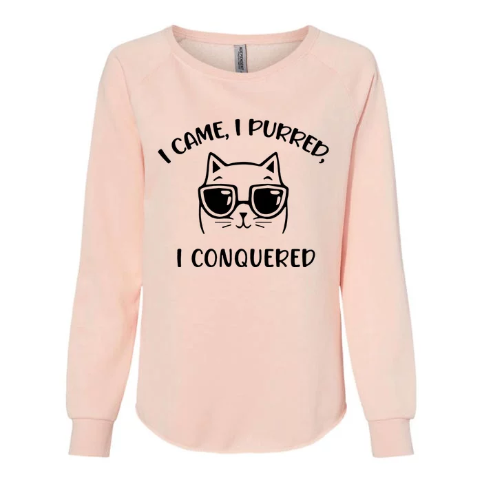 I Purred I Conquered Womens California Wash Sweatshirt