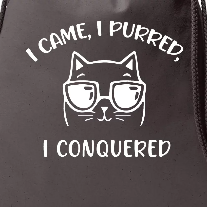 I Purred I Conquered Drawstring Bag