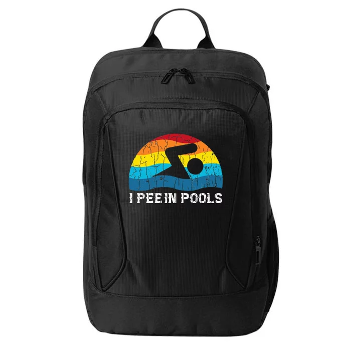 I Pee In Pools Funny Swimmer Swimming Coach Player Graphic City Backpack