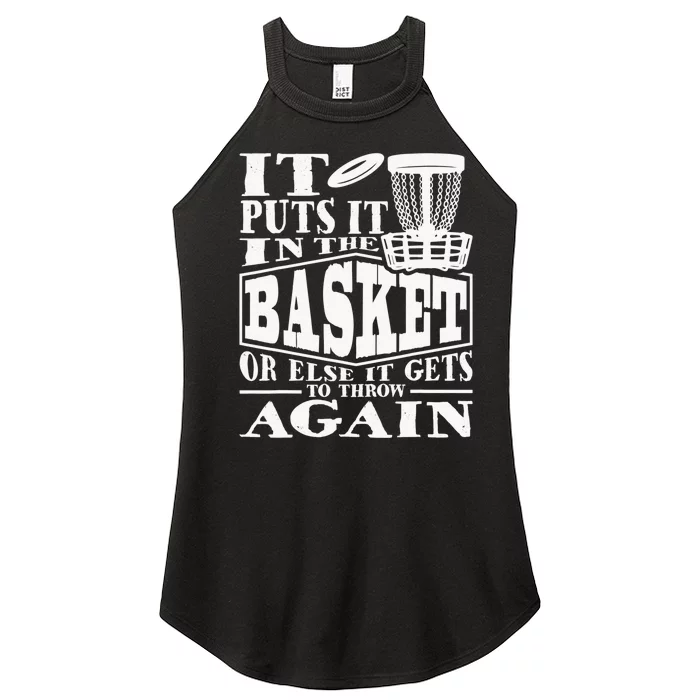 It Puts It In The Basket Disc Golf Funny Disc Golfer Women’s Perfect Tri Rocker Tank