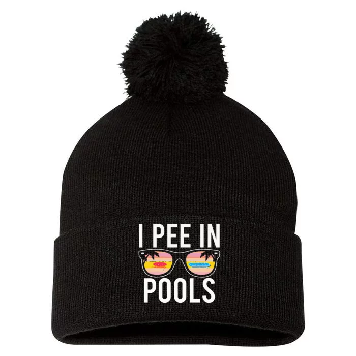 I Pee In Pools Pom Pom 12in Knit Beanie