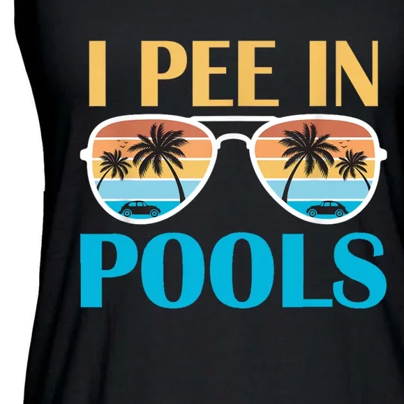 I Pee In Pools Funny Jokes Sarcastic Sayings Ladies Essential Flowy Tank