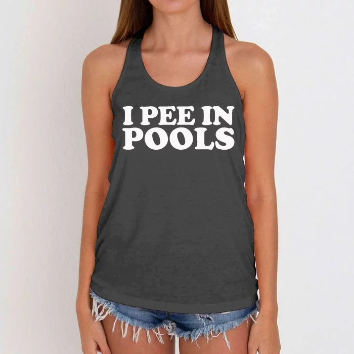 I Pee In Pools Funny Vacation I Pee In Pools Women's Knotted Racerback Tank