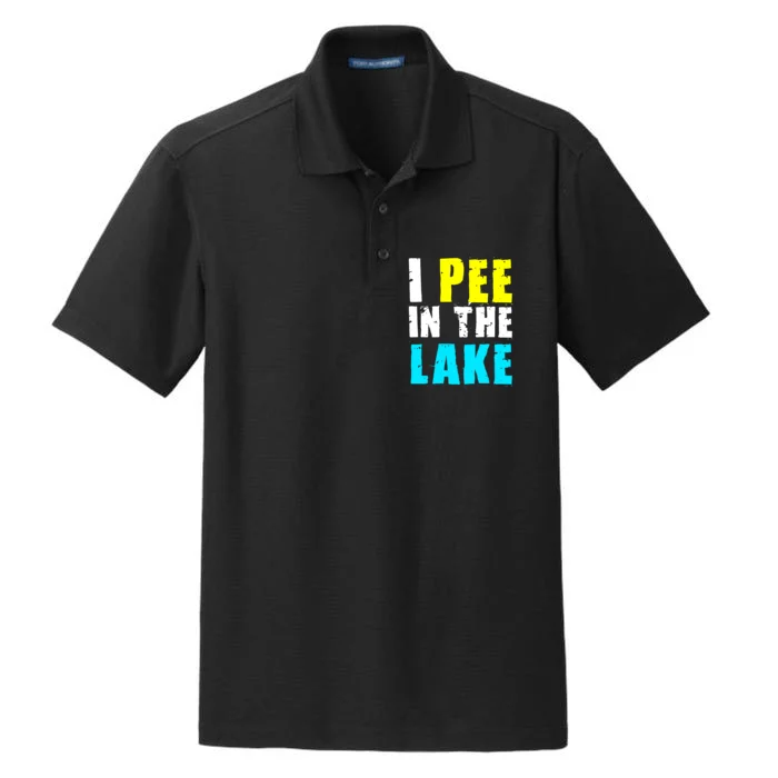 I Pee In The Lake Funny Summer Vacation Dry Zone Grid Performance Polo