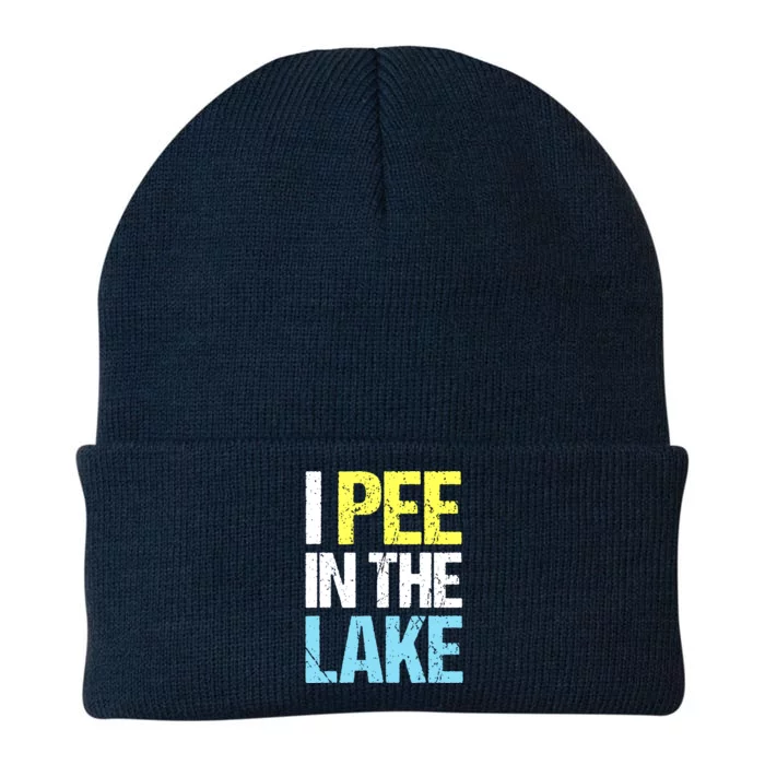 I Pee In The Lake Funny Summer Vacation Knit Cap Winter Beanie