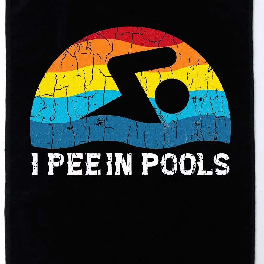 I Pee In Pools Funny Swimmer Swimming Coach Player Graphic Platinum Collection Golf Towel