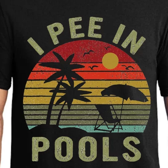 I Pee In Pools Sarcastic Sayings For Pools Lovers Retro Pajama Set