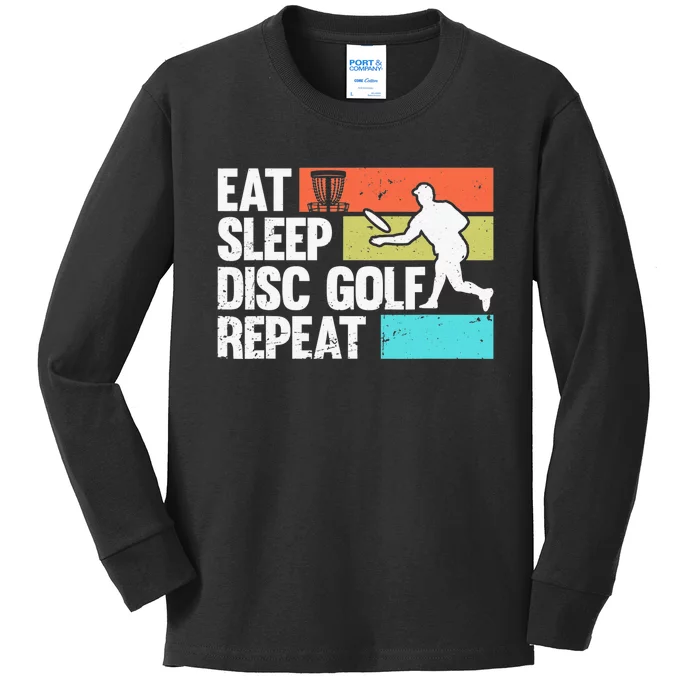 It Puts It In The Basket Disc Golf Player Disc Golfer Kids Long Sleeve Shirt