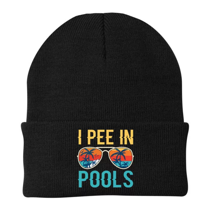 I Pee In Pools Funny Jokes Sarcastic Sayings Knit Cap Winter Beanie