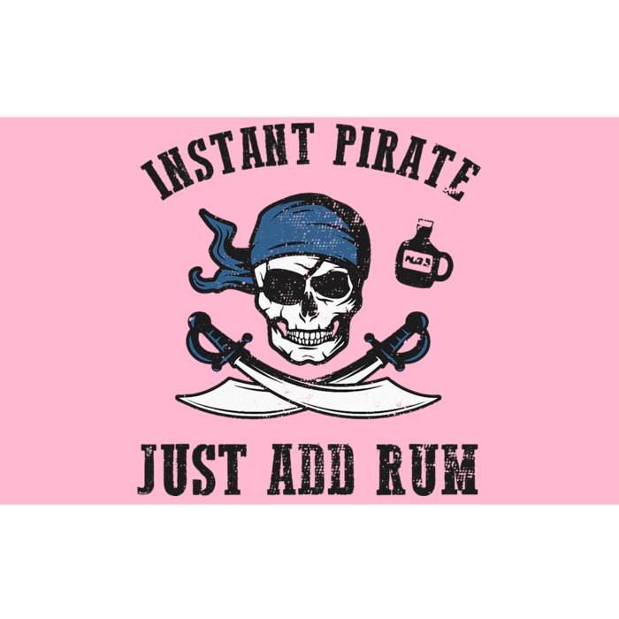 Instant Pirate Just Add Rum Funny Pirate Joke Skull Graphic Bumper Sticker