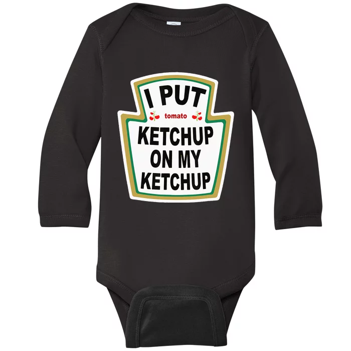 I Put Ketchup On My Ketchup Vintage Halloween Costume Baby Long Sleeve Bodysuit