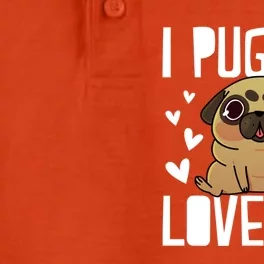 I Pugging Love You Cute Valentines Day Pug Dog Mom Dad Gift Dry Zone Grid Performance Polo