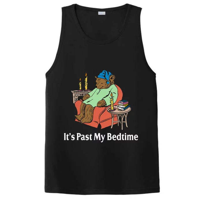 It's Past My Bedtime Funny Bear Lover Reading Gifts Performance Tank