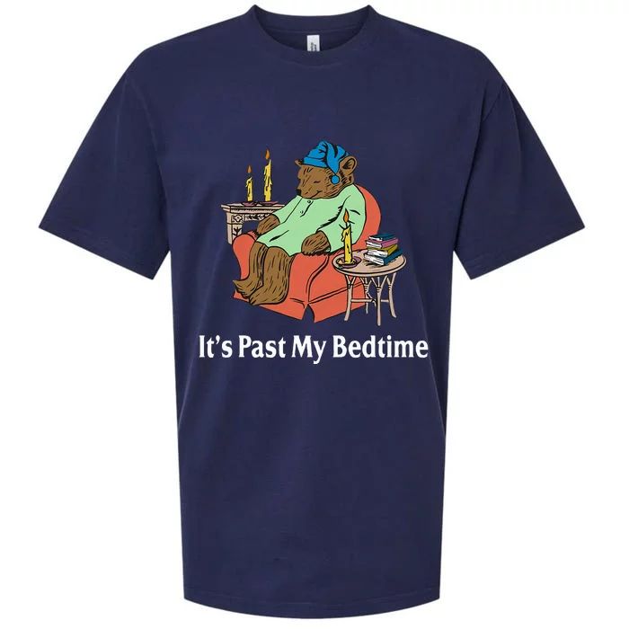 It's Past My Bedtime Funny Bear Lover Reading Gifts Sueded Cloud Jersey T-Shirt