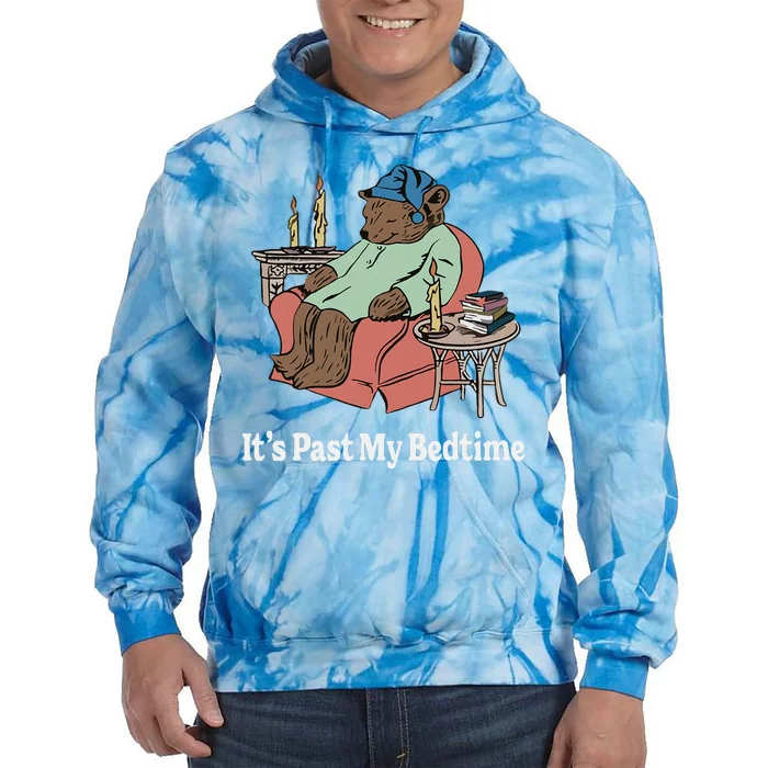 ItS Past My Bedtime Sleepy Bear Time Reading Tie Dye Hoodie