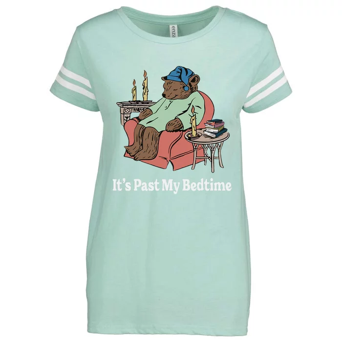 ItS Past My Bedtime Sleepy Bear Time Reading Enza Ladies Jersey Football T-Shirt