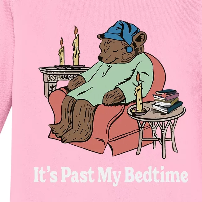 ItS Past My Bedtime Sleepy Bear Time Reading Baby Long Sleeve Bodysuit