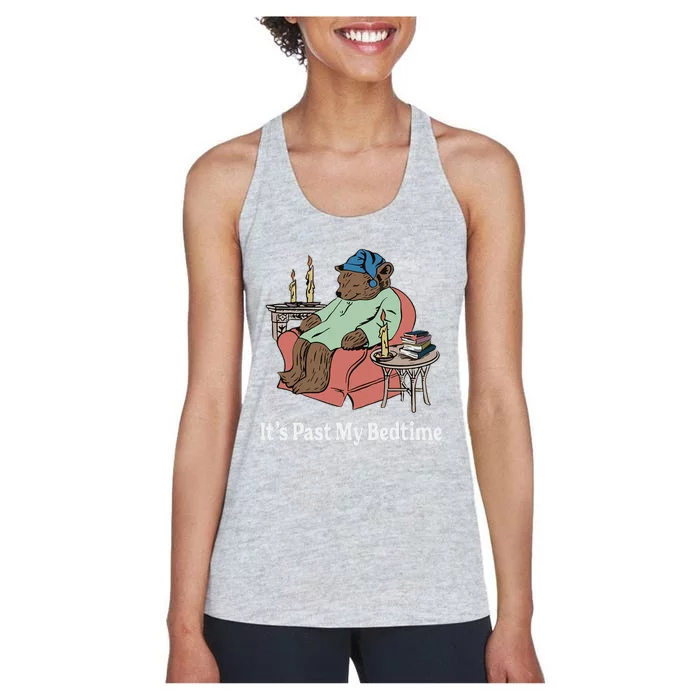 ItS Past My Bedtime Sleepy Bear Time Reading Women's Racerback Tank