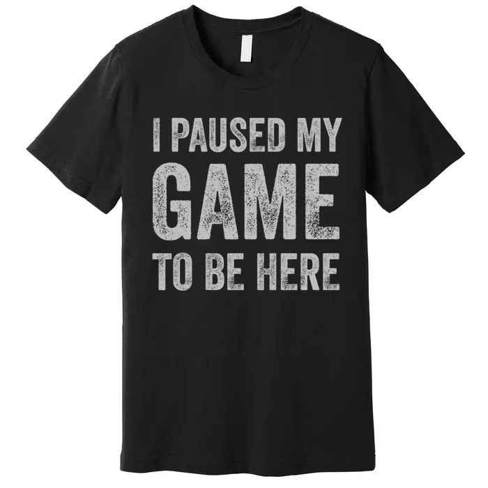 I Paused My Game To Be Here Vintage Pullover Hoodie Premium T-Shirt