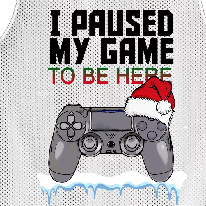 I Paused My Game To Be Here Christmas Gamer Mesh Reversible Basketball Jersey Tank