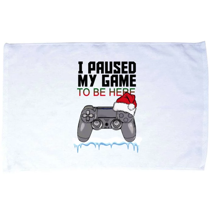 I Paused My Game To Be Here Christmas Gamer Microfiber Hand Towel