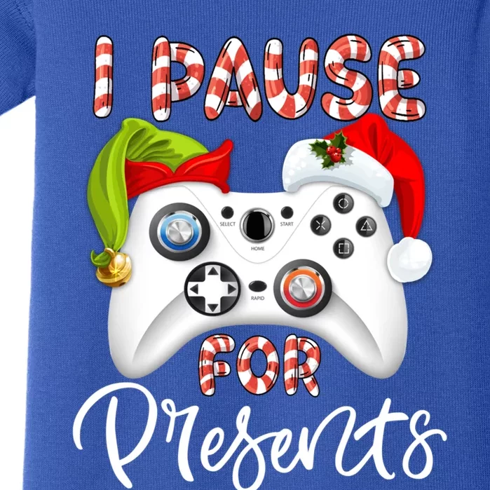 I Pause My Game To Open Presents Funny Video Gamer Christmas Great Gift Baby Bodysuit