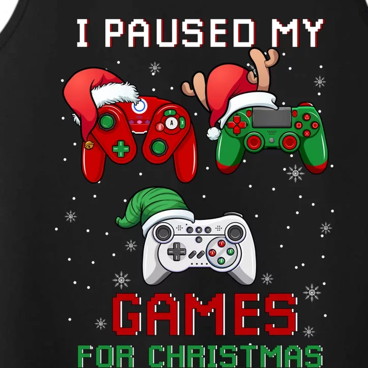 I Paused My Game For Christmas Video Games Christmas Gamer Cute Gift Performance Tank