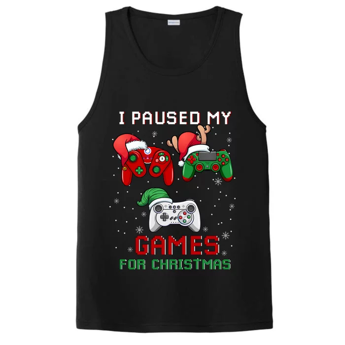 I Paused My Game For Christmas Video Games Christmas Gamer Cute Gift Performance Tank