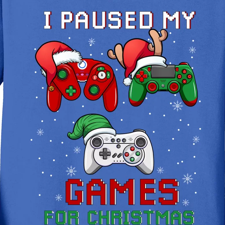 I Paused My Game For Christmas Video Games Christmas Gamer Cute Gift Kids Long Sleeve Shirt