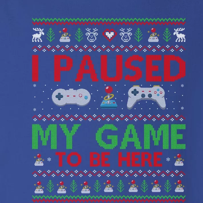 I Paused My Game To Be Here Ugly Video Game Christmas Meaningful Gift Toddler Long Sleeve Shirt