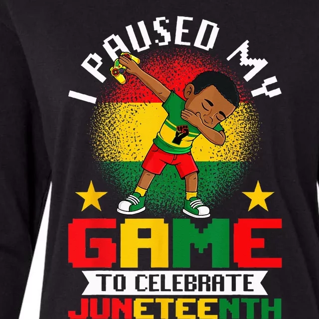 I Paused My Game To Celebrate Juneteenth Dabbing Womens Cotton Relaxed Long Sleeve T-Shirt