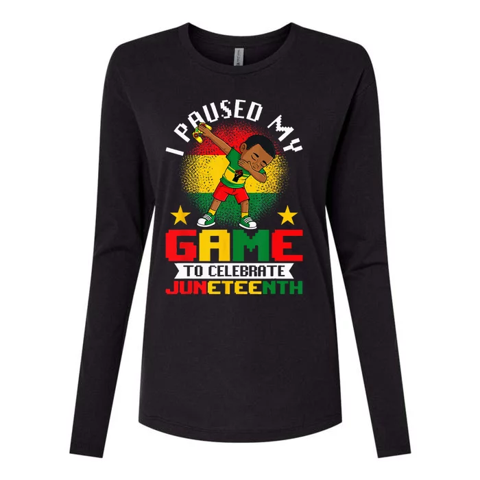 I Paused My Game To Celebrate Juneteenth Dabbing Womens Cotton Relaxed Long Sleeve T-Shirt