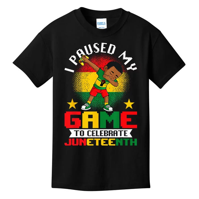 I Paused My Game To Celebrate Juneteenth Dabbing Kids T-Shirt