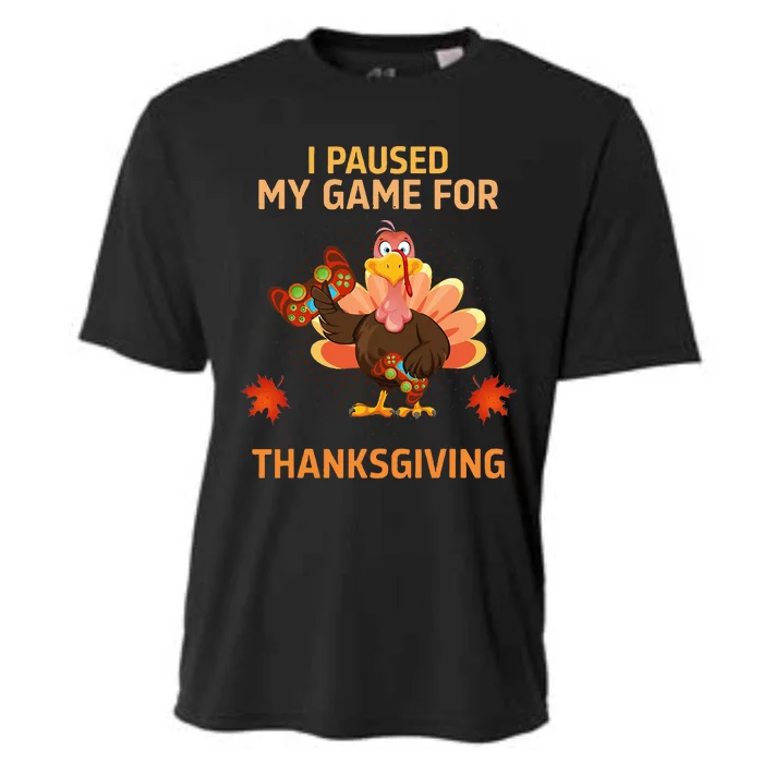 I Paused My Game For Thanksgiving Gamer Turkey Cooling Performance Crew T-Shirt