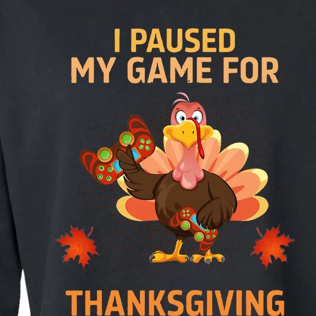 I Paused My Game For Thanksgiving Gamer Turkey Cropped Pullover Crew