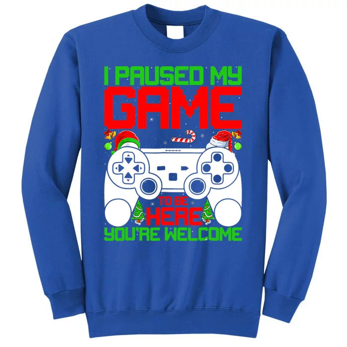 I Paused My Game To Be Here Video Gamer Gaming Christmas Funny Gift Sweatshirt