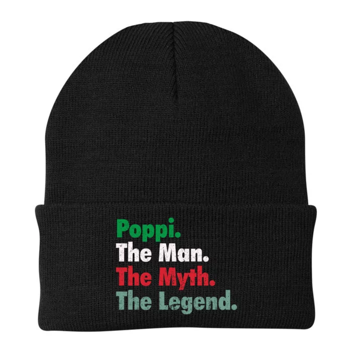 Italian Poppi Man Myth Legend Father Dad Uncle Knit Cap Winter Beanie