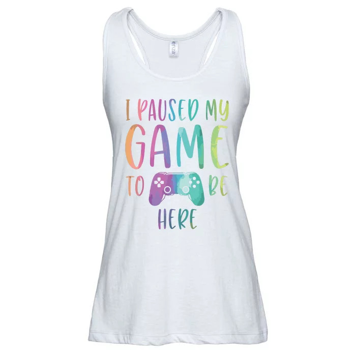 I Paused My Game To Be Here Gamer Boy Girl Gift Gaming Merch Ladies Essential Flowy Tank