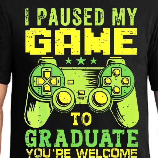 I Paused My Game To Graduate Video Gamer Graduation Men Boy Pajama Set