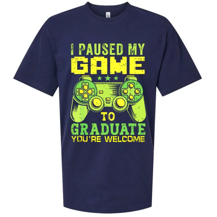 I Paused My Game To Graduate Video Gamer Graduation Men Boy Sueded Cloud Jersey T-Shirt