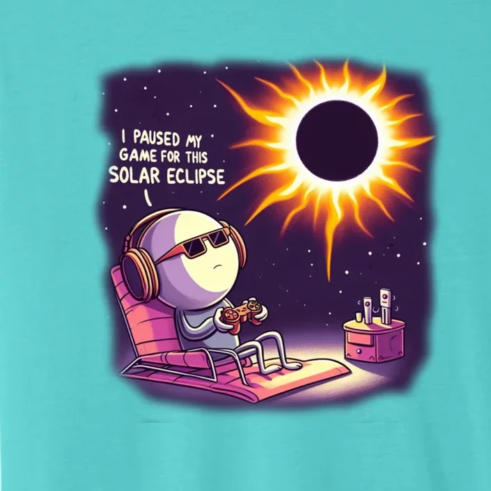 I Paused My Game For This Solar Eclips Design Gift ChromaSoft Performance T-Shirt