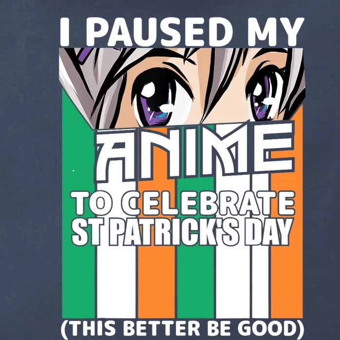 I Paused My Anime To Celebrate St Patricks Day Funny Anime Zip Tote Bag