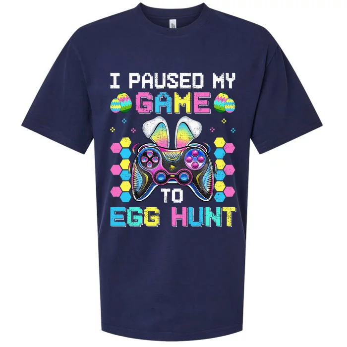 I Paused My Game To Egg Hunt Easter Funny Gamer Sueded Cloud Jersey T-Shirt