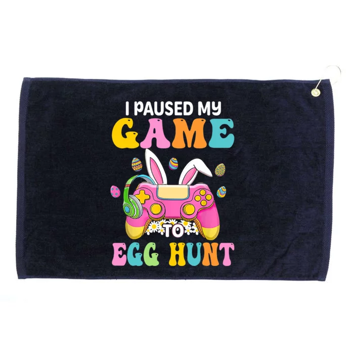 I Paused My Game To Egg Hunt Easter Funny Gamer Boy Grommeted Golf Towel