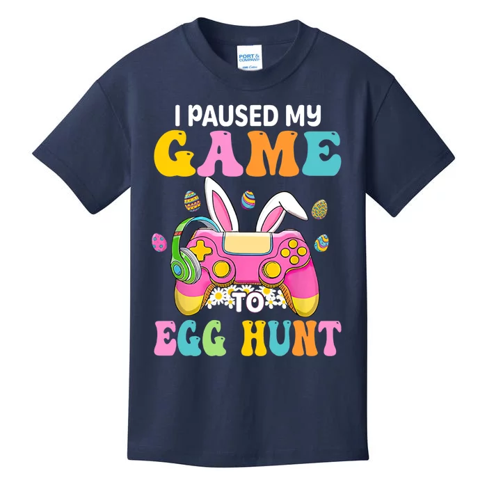 I Paused My Game To Egg Hunt Easter Funny Gamer Boy Kids T-Shirt