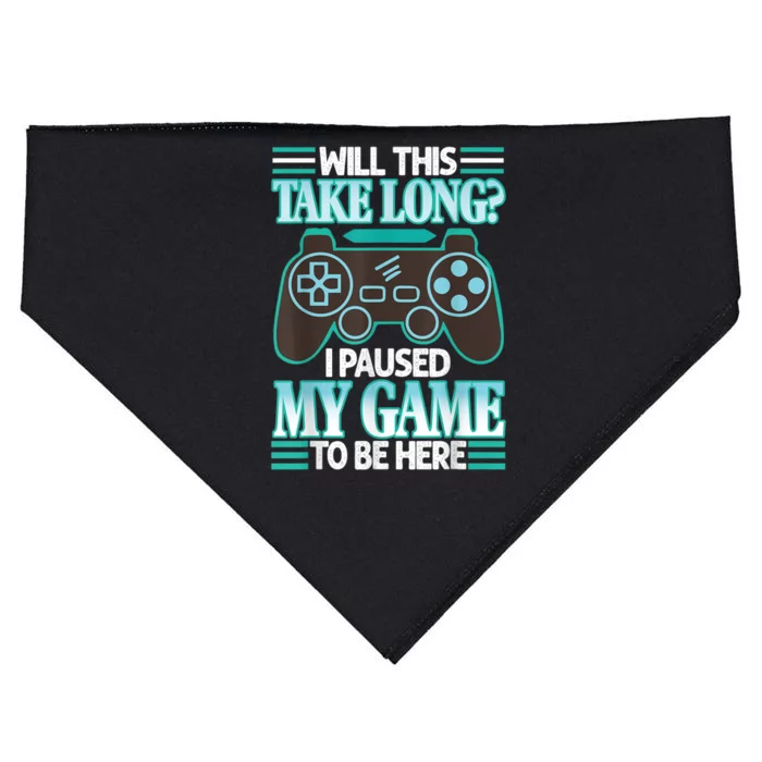 I Paused My Game To Be Here USA-Made Doggie Bandana